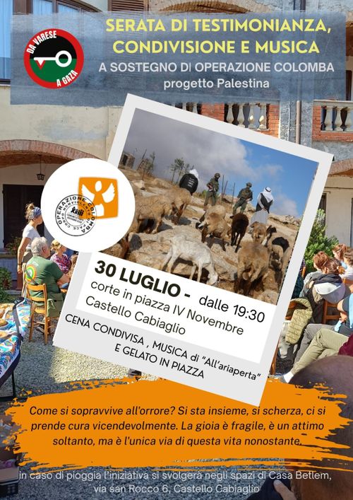 Da Varese a Gaza Testimoninza Condivisione e Musica