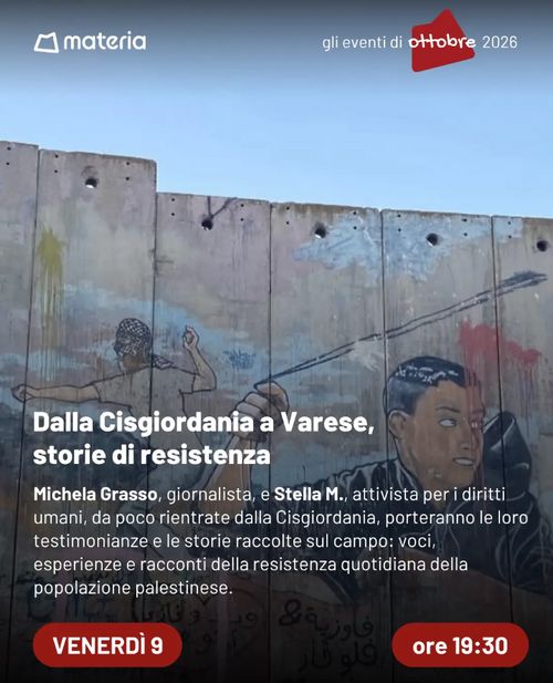 Dalla Cisgiordania a Varese, storie di resistenza