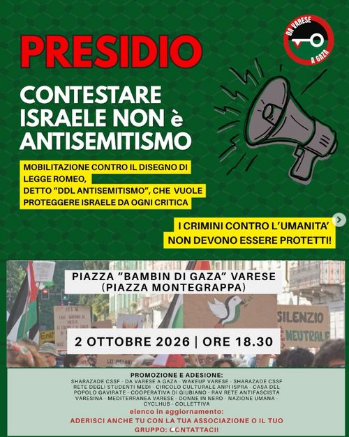 Presidio contro il ddl "antisemitismo"