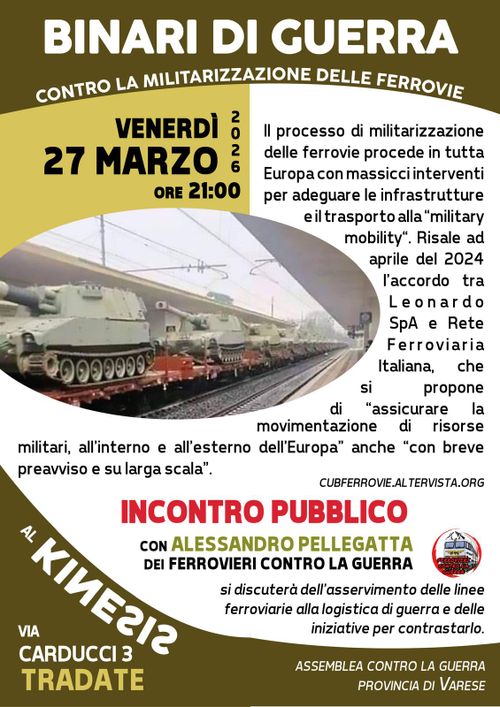 Incontro con i Ferrovieri Contro la Guerra
